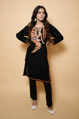 Black Colour Kashmiri Aari Work Kurti CraftKashmir