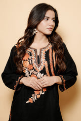 Black Colour Kashmiri Aari Work Kurti CraftKashmir
