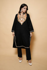 Black Colour Kashmiri Aari Work Kurti CraftKashmir