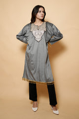 Grey Colour Kashmiri Pheran CraftKashmir