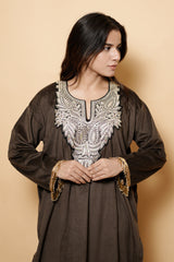 Brown Colour Kashmiri Pheran CraftKashmir