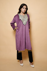 Purple Colour Kashmiri Pheran CraftKashmir