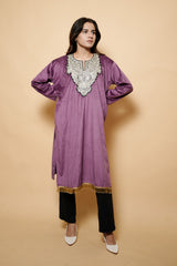 Purple Colour Kashmiri Pheran CraftKashmir
