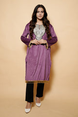 Purple Colour Kashmiri Pheran CraftKashmir