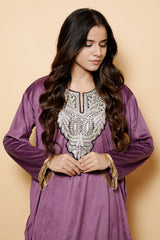 Purple Colour Kashmiri Pheran CraftKashmir