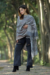 Grey kashmiri Woolen shawls - CraftKashmir