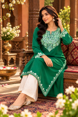 Green colour kurti CraftKashmir