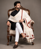 White Colour Mens Kashmiri Shawl CraftKashmir