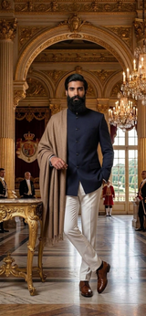 Brown colour Mens Solid woven Shawl CraftKashmir