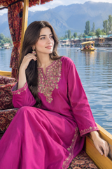 Magenta Kashmiri Embroidered Kurti for Women CraftKashmir
