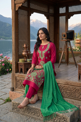Pink colour salwar kameez CraftKashmir