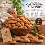 Premium California Almonds (Badam) – Whole – 1 kg CraftKashmir
