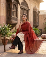 Maroon Kashmiri Wool Shawl | 100x200cm CraftKashmir