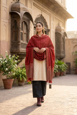 Maroon Kashmiri Wool Shawl | 100x200cm CraftKashmir