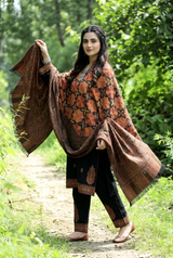Black Kashmiri Jamawar Aari Embroidered Wool Shawl CraftKashmir