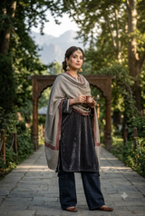 Beige Kashmiri Wool Shawl – Traditional Handcrafted Winter Shawl CraftKashmir