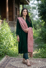 Pink Kashmiri Jamawar Pure Wool Shawl – Soft & Lightweight Traditional Shawl CraftKashmir
