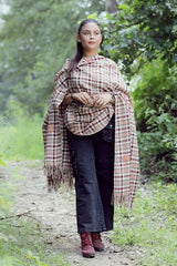 Beige colour shawl - CraftKashmir