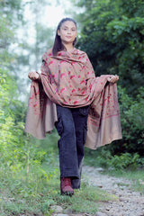 Beige colour shawl - CraftKashmir
