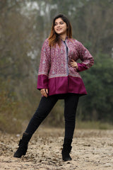 Kashmiri Purple Jacket - CraftKashmir