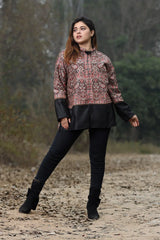 Kashmiri aari Black Jacket - CraftKashmir