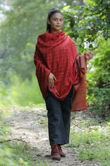 Maroon colour shawl - CraftKashmir
