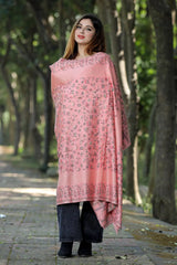 Peach kashmiri zari shawls - CraftKashmir