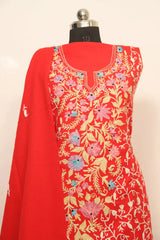 Red kashmiri suits - CraftKashmir