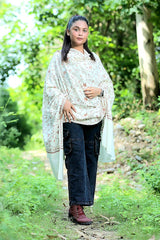 White colour shawl - CraftKashmir