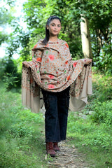 Beige colour shawl - CraftKashmir
