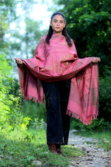 Pink colour shawl - CraftKashmir