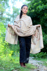 Beige colour shawl - CraftKashmir