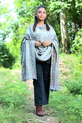 Grey colour shawl - CraftKashmir