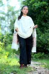 White colour shawl - CraftKashmir