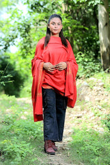 Red colour shawl - CraftKashmir