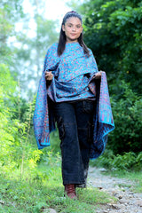 Blue colour shawl - CraftKashmir