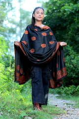 Black colour shawl - CraftKashmir