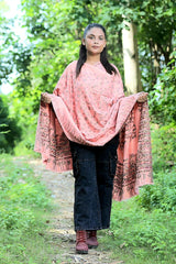 Pink colour shawl - CraftKashmir
