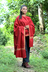 Maroon colour shawl - CraftKashmir