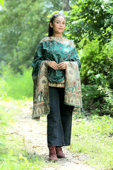 Sea Green colour shawl - CraftKashmir