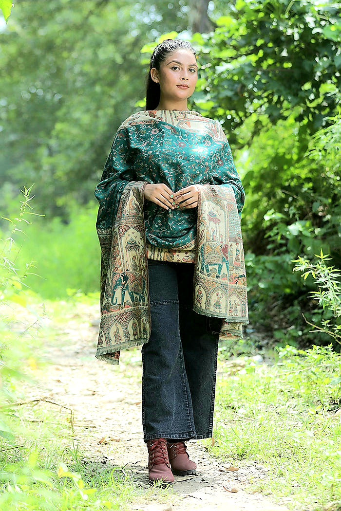 Sea Green colour shawl