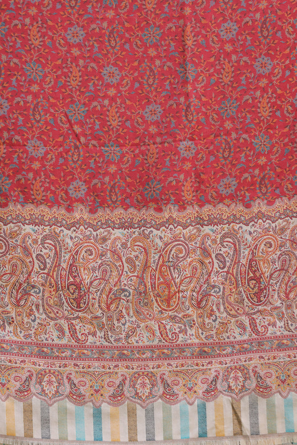 Maroon colour shawl - CraftKashmir