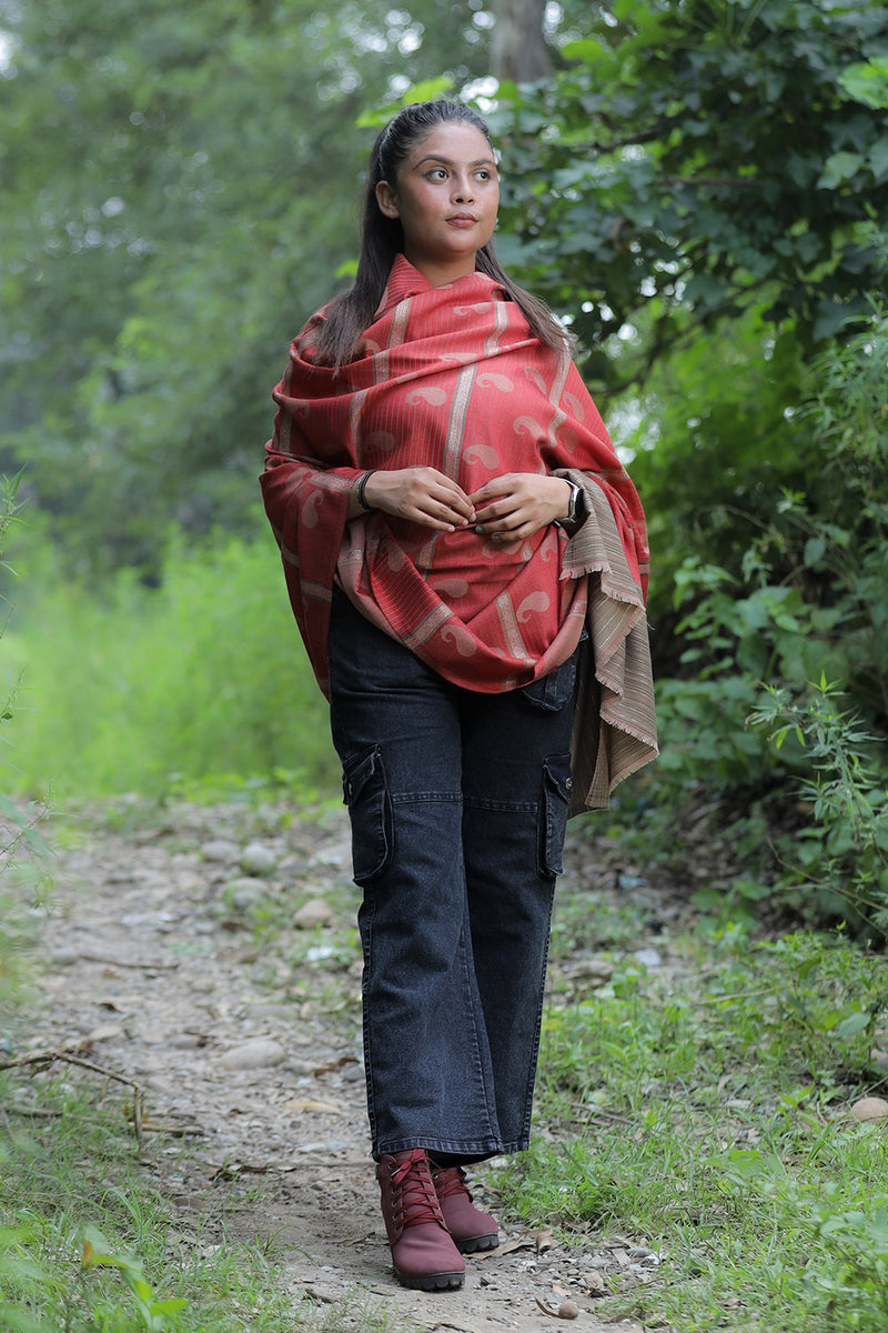 Maroon colour shawl