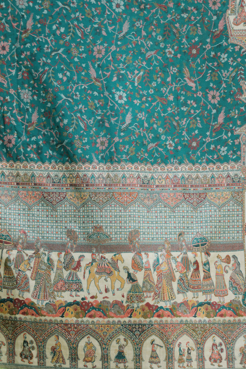 Sea Green colour shawl - CraftKashmir