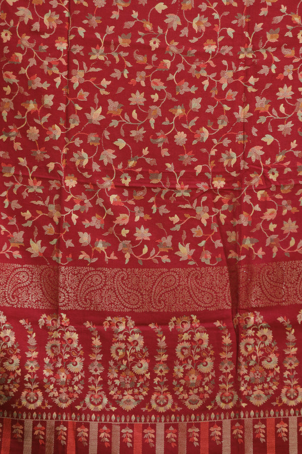 Maroon colour shawl - CraftKashmir