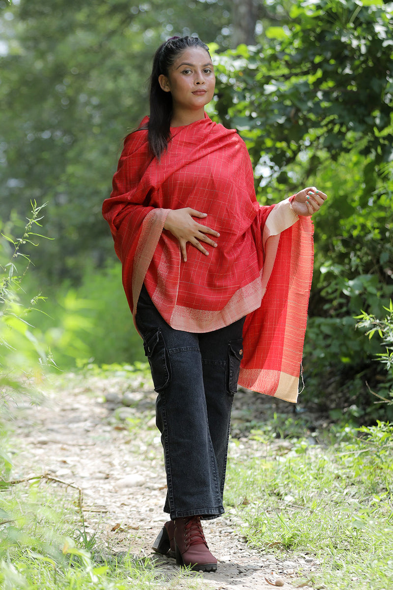 Red colour shawl