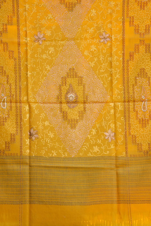 Yellow colour shawl - CraftKashmir
