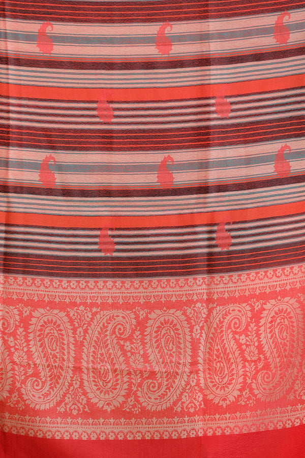 Orange colour shawl - CraftKashmir