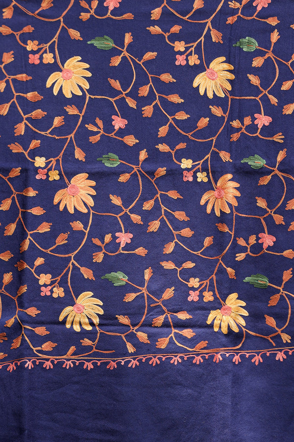 Blue colour shawl - CraftKashmir