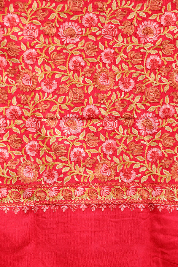 Red colour shawl - CraftKashmir